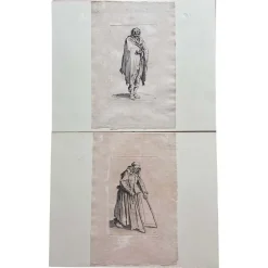 Clearance Pamono Jacques Callot, Les Gueux, Engravings, 17th Century, Set of 2