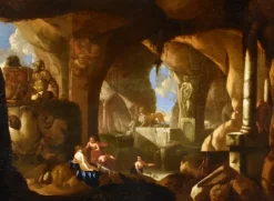 Pamono Jacques Muller, Diana and Nymphs, 1660, Oil on Panel, Framed><noscript><img width=