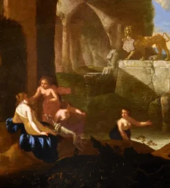 Pamono Jacques Muller, Diana and Nymphs, 1660, Oil on Panel, Framed><noscript><img width=