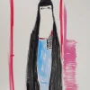 Pamono Jacques Soisson, Veiled Woman, Acrylic on Paper> Work On Paper