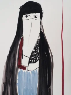 Best Pamono Jacques Soisson, Woman with a Black Veil, Acrylic on Paper