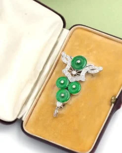 Pamono Jade and Diamond Pendant Brooch><noscript><img width=