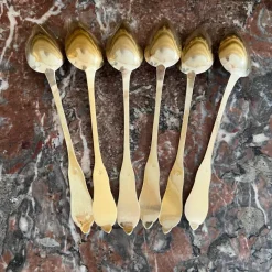 New Pamono Jam Spoons in Vermeil and Sterling Silver, France, Set of 6