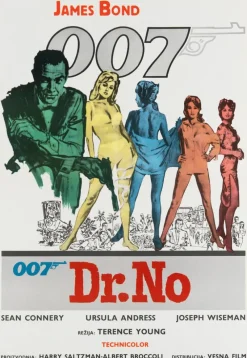 Pamono James Bond Dr. No Original Vintage Movie Poster, Yugoslavian, 1962> Posters