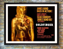 Pamono James Bond Goldfinger Original Vintage Movie Poster, British, 1964> Posters