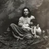 New Pamono Jan Saudek, Olga, Mother Again, Late 20th Century, Original Gelatine Photographic Print