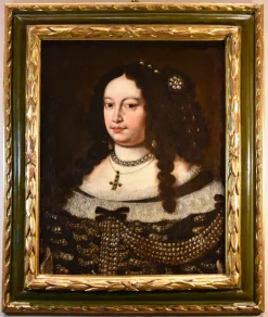 Online Pamono Jan Van Gelder, Portrait of Duchess Vittoria Farnese d'Este, 1670, Oil on Canvas, Framed