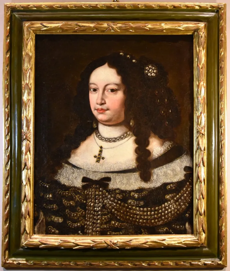 Online Pamono Jan Van Gelder, Portrait of Duchess Vittoria Farnese d'Este, 1670, Oil on Canvas, Framed