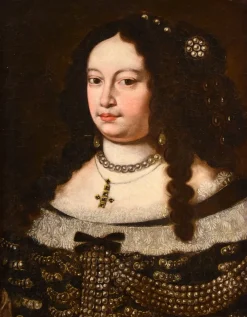 Online Pamono Jan Van Gelder, Portrait of Duchess Vittoria Farnese d'Este, 1670, Oil on Canvas, Framed