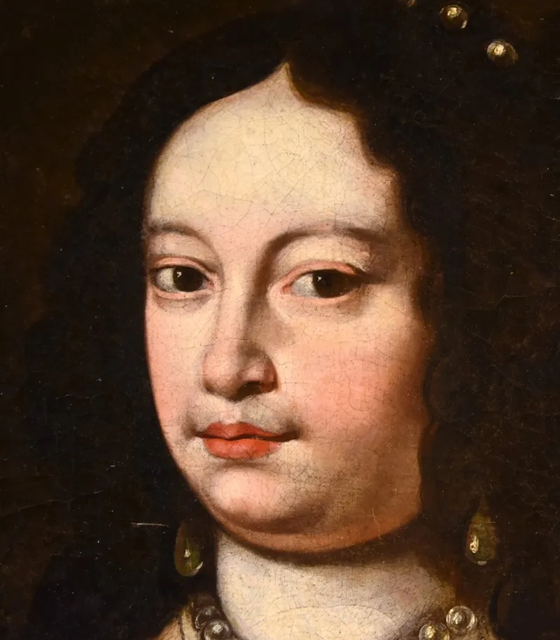 Online Pamono Jan Van Gelder, Portrait of Duchess Vittoria Farnese d'Este, 1670, Oil on Canvas, Framed
