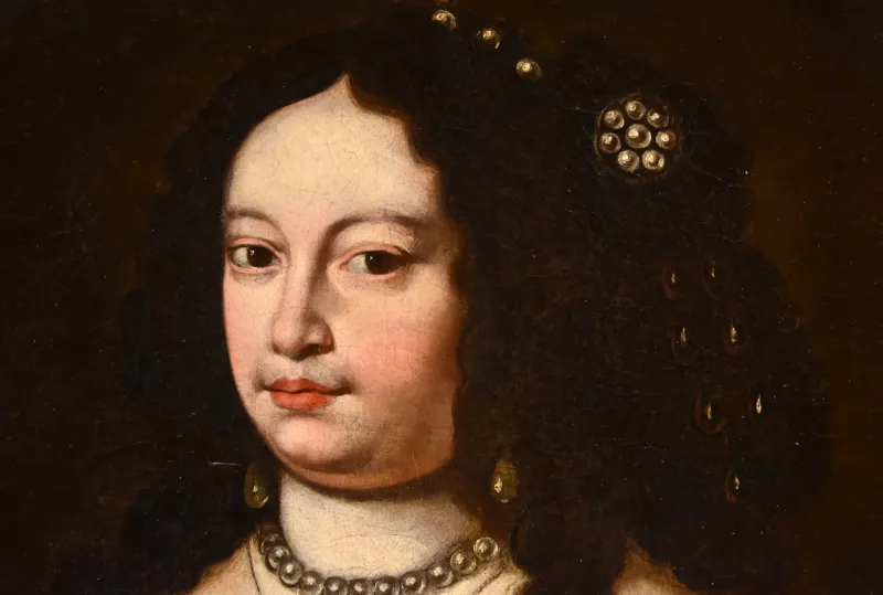 Online Pamono Jan Van Gelder, Portrait of Duchess Vittoria Farnese d'Este, 1670, Oil on Canvas, Framed