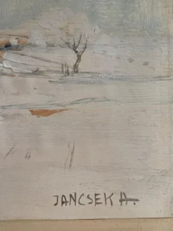 Online Pamono Janceska, Winter Landscape, 20th Century, Tempera Painting on Paper