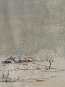 Online Pamono Janceska, Winter Landscape, 20th Century, Tempera Painting on Paper