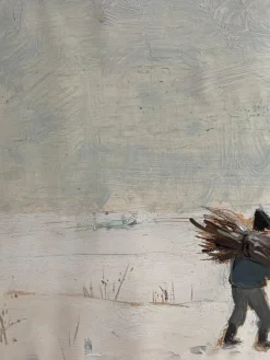 Online Pamono Janceska, Winter Landscape, 20th Century, Tempera Painting on Paper