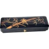 Pamono Japanese Black Lacquer Box with Gold Bird and Reed Motif Decorative> Trunks Crates & Baskets