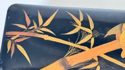 Pamono Japanese Black Lacquer Box with Gold Bird and Reed Motif Decorative><noscript><img width=