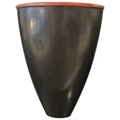 Outlet Pamono Japanese Black Metal Vase, 1960s