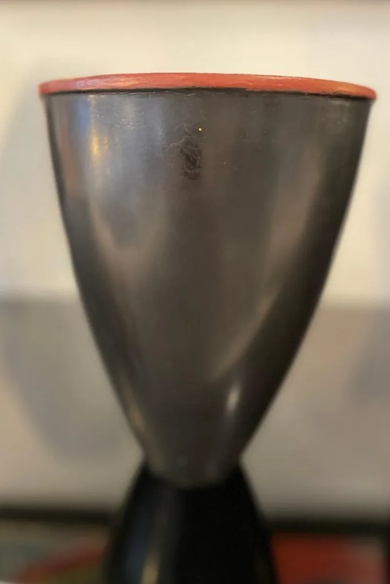 Outlet Pamono Japanese Black Metal Vase, 1960s