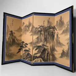 Pamono Japanese Byōbu Room Screen with Mountain Landscape, 1950s><noscript><img width=