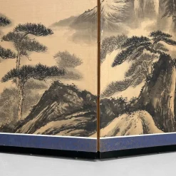 Pamono Japanese Byōbu Room Screen with Mountain Landscape, 1950s><noscript><img width=