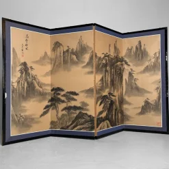 Pamono Japanese Byōbu Room Screen with Mountain Landscape, 1950s><noscript><img width=