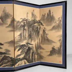 Pamono Japanese Byōbu Room Screen with Mountain Landscape, 1950s><noscript><img width=
