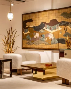Sale Pamono Japanese Edo Period Byobu Six Panel Screen on Paper, 19th Century
