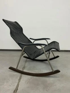 Pamono Japanese Folding Rocking Chair by Nii Takeshi, 1960s><noscript><img width=