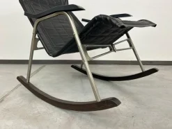 Pamono Japanese Folding Rocking Chair by Nii Takeshi, 1960s><noscript><img width=