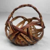 Pamono Japanese Hanakago Bamboo Ikebana Basket, 1950s