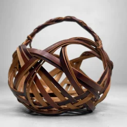 Pamono Japanese Hanakago Bamboo Ikebana Basket, 1950s