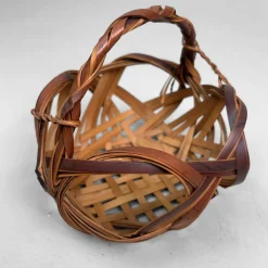 Pamono Japanese Hanakago Bamboo Ikebana Basket, 1950s