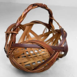 Pamono Japanese Hanakago Bamboo Ikebana Basket, 1950s