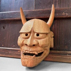 Pamono Japanese Hand-Carved Wooden Hannya Mask, 1980s><noscript><img width=