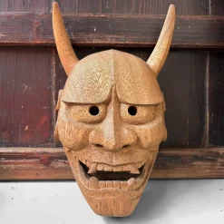 Pamono Japanese Hand-Carved Wooden Hannya Mask, 1980s><noscript><img width=