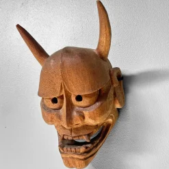 Pamono Japanese Hand-Carved Wooden Hannya Mask, 1980s><noscript><img width=