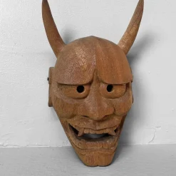 Pamono Japanese Hand-Carved Wooden Hannya Mask, 1980s><noscript><img width=
