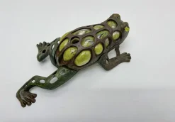 Sale Pamono Japanese Iron and Blown Glass Frog Garden Lantern, 1970s