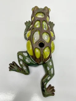 Sale Pamono Japanese Iron and Blown Glass Frog Garden Lantern, 1970s