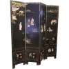 Pamono Japanese Lacquered and Painted Folding Screen, 1930s> Room Dividers & Screens