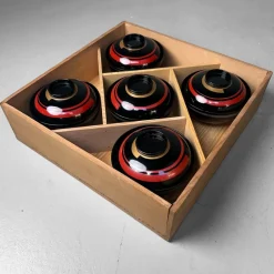 Pamono Japanese Lacquerware Bowls, 1970s, Set of 5><noscript><img width=