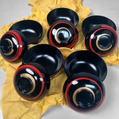 Pamono Japanese Lacquerware Bowls, 1970s, Set of 5><noscript><img width=
