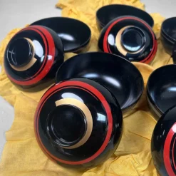 Pamono Japanese Lacquerware Bowls, 1970s, Set of 5><noscript><img width=
