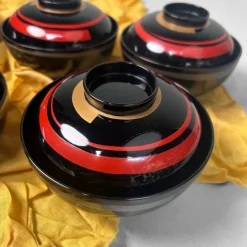 Pamono Japanese Lacquerware Bowls, 1970s, Set of 5><noscript><img width=
