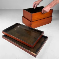Outlet Pamono Japanese Lacquerware Storage Chests, 1920s, Set of 2