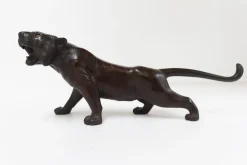 Pamono Japanese Meiji Artist, Tiger Sculpture, 1900s, Bronze><noscript><img width=