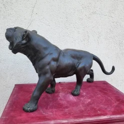 Clearance Pamono Japanese Meiji Artist, Tiger Sculpture, 19th Century, Bronze