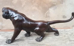 Pamono Japanese Meiji Era Artist, Okimono Sculpture of a Tiger, 1890s, Bronze><noscript><img width=