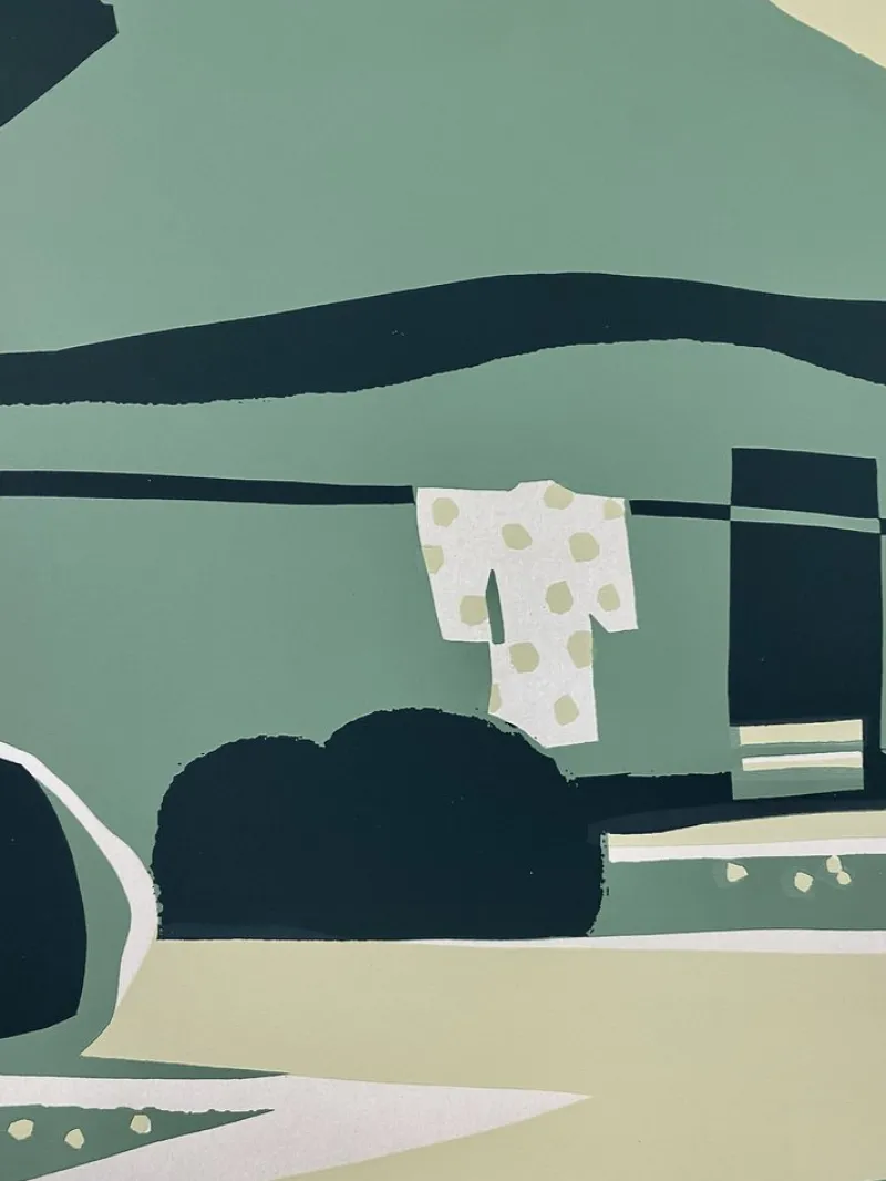 Pamono Japanese Mid-Century Modern Woodblock Print by Tomizaburo Hasegawa, 1960, Paper> Mid-Century