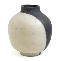 Pamono Japanese Modern Minimalist White & Black Raku Ceramic Vase> Tabletop
